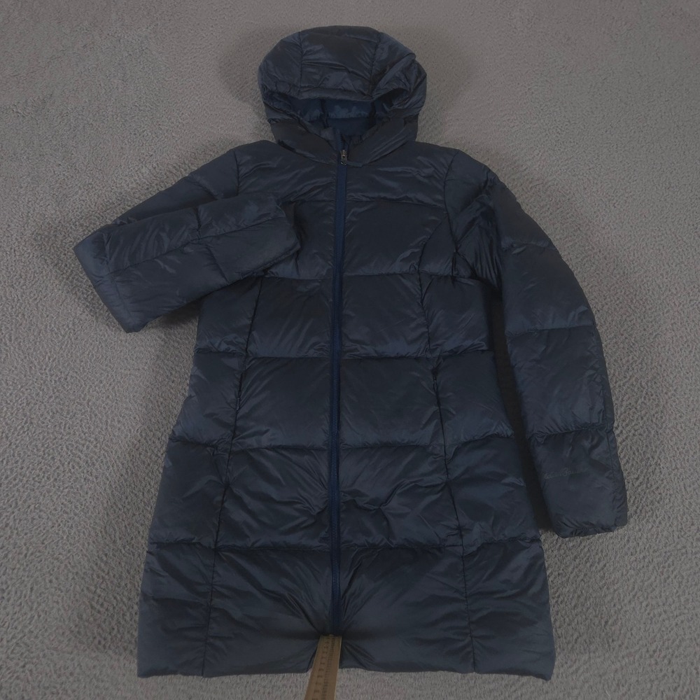 Eddie Bauer Jacket Womens S Navy Luna Peak Down Parka Hooded Puffer Insulated